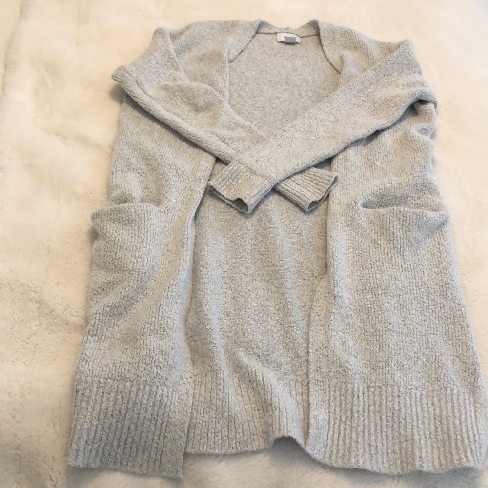 Long open cardigan with pockets